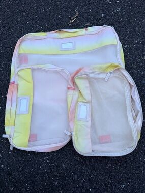 Calpak Pastel Tie-Dye Packing Cubes - Yellow & Pink
